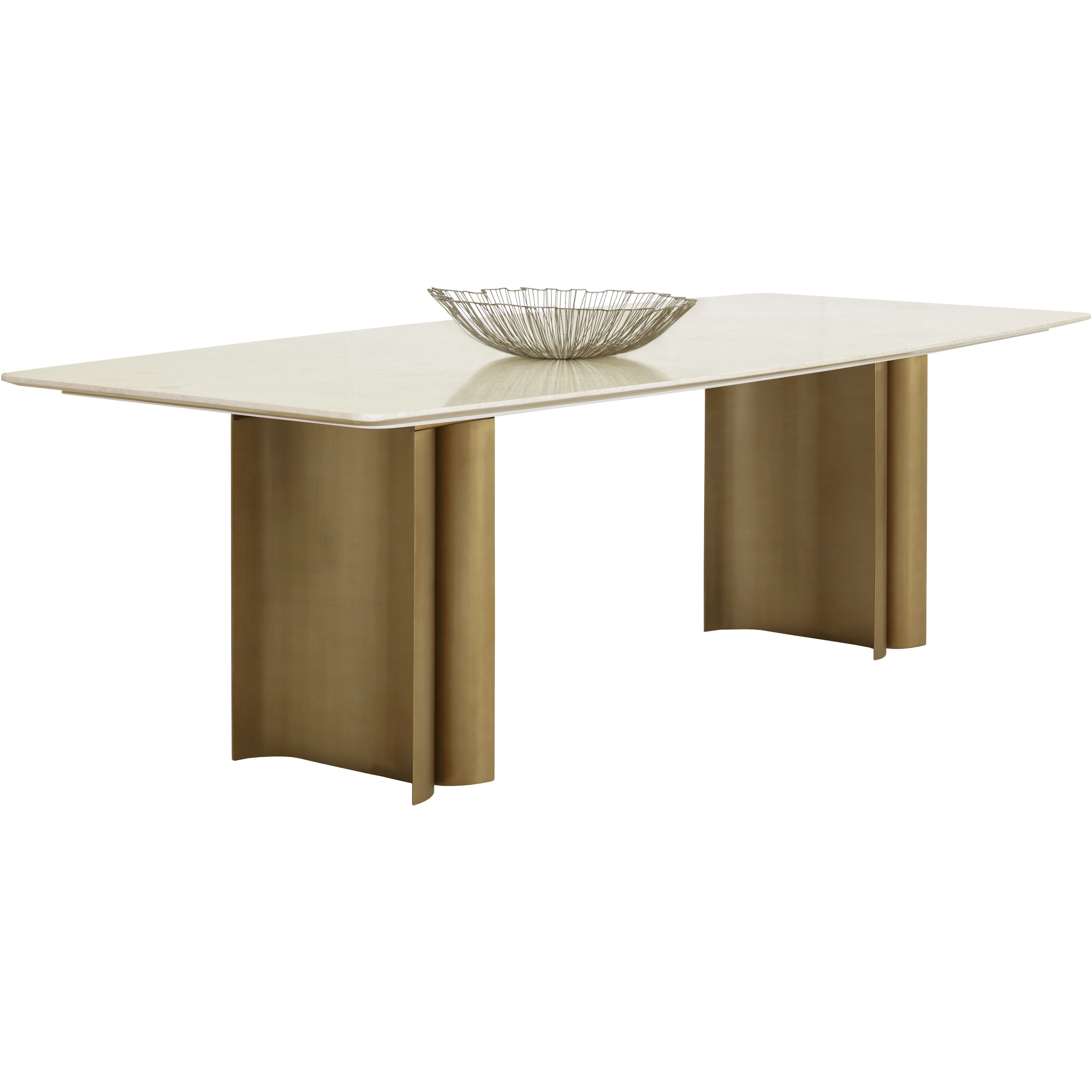 Astara 94.5 X 47.25 inch Cream / Antique Brass Dining Table